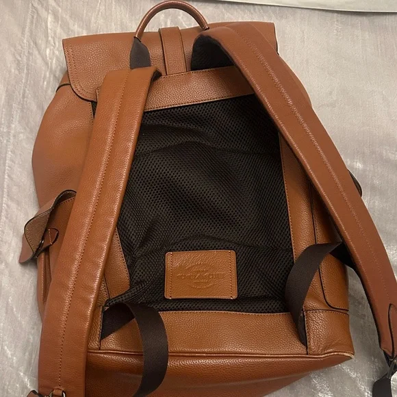 Coach Brown Leather Men's Backpack - Picture 3 of 3